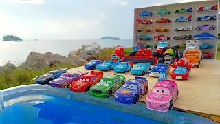 Disney Pixar Cars, Lightning McQueen, Cruz, Storm, Mater, Hudson, Chick Hick, Fritter, Ramone, Guido