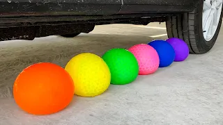 Crushing Crunchy & Soft Things by Car! - EXPERIMENT COLORFUL BALLOONS vs CAR vs WATER JELLY