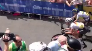 Women's Tour Aldeburgh Cycling Pile Up (Slow Motion)