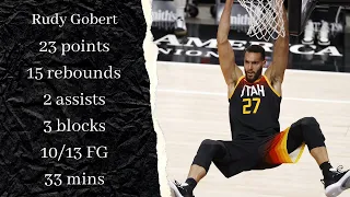 Rudy Gobert 23 points 15 rebounds and 3 blocks in Game 5 vs Memphis Grizzlies