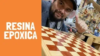 Tablero de ajedrez de madera con Resina Epoxica
