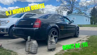 DOING THE MUFFLER DELETE ON MY CHRYSLER 300C (STILL QUIET:((( )