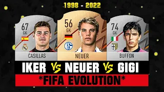 Casillas VS Buffon VS Neuer FIFA EVOLUTION! 😢💔 FIFA 98 - FIFA 22