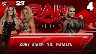 WWE 2K23: Raw June 5th 2023 Match 4: Zoey Stark vs Natalya