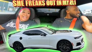 HER FIRST TIME IN MY CAMARO ZL1!!!**CRAZY REACTION**