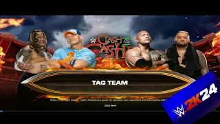 FULL MATCH - JOHN CENA AND UMAGA VS THE ROCK AND SOLO SIKOA TAG TEAM ELIMINATION MATCH | WWE 2K24