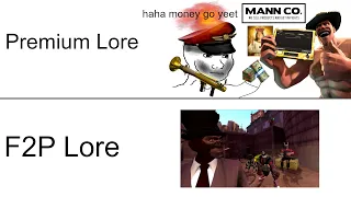 Team Fortress F2P lore VS Premium lore