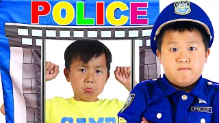 Adam and Austin Pretend play Police