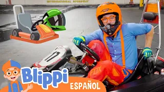 Blippi Visita una pista de Karts | Aprende con blippi | Videos educativos para niños