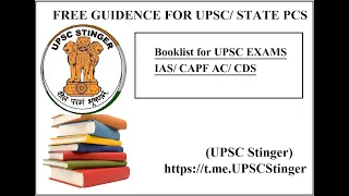 BOOKLIST FOR UPSC IAS Prelims + Mains/ CDS/ CAPF AC etc.