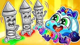 Oh No! Crayons Lost Color🥲Crayon, Don't Leave Me Song🚓🚗🚌🚑+More Nursery Rhymes by Cars & Play