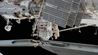 Two Russian cosmonauts take part in spacewalk