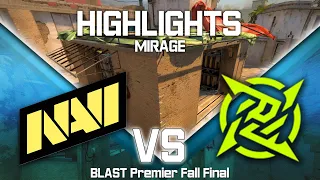 NAVI vs NIP - Mirage (map 2) - BLAST Premier Fall Final | CSGO | HIGHLIGHTS