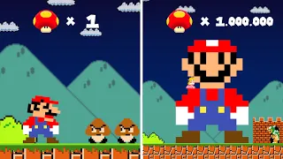 Cat Mario: Super Mario Bros. but Mario Collect 1.000.000 Giga Mushrooms to never stops Growing Up
