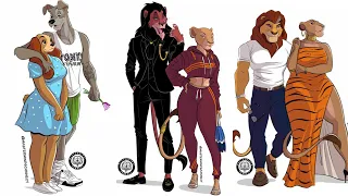 THE LION KING CHARACTERS IN HUMAN VERSION AS GANGSTERS