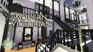 Big Black Modern Victorian House | Relaxing The Sims 4 Stop Motion Speed Build