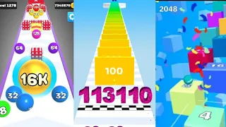 [[ Breaking all Scores ] 2048 Challenge Merge Number Rush / Ball Ladder 2048 / Number Ball 3D Games
