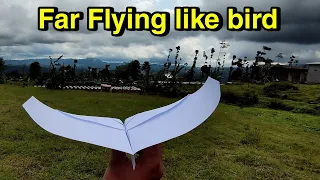 HOW TO MAKE THE FARTHEST FLYING PAPER AIRPLANE | Best Paper airplane BIRD
