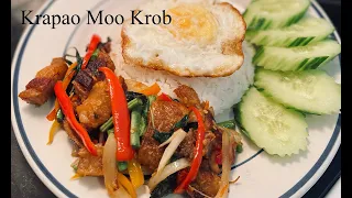 Crispy Pork Belly with Thai Basil | Krapao Moo Krob