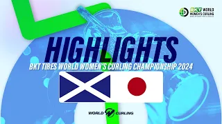 SCOTLAND v JAPAN - BKT Tires World Women's Curling Championship 2024 - Highlights