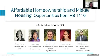 AHW: Affordable Homeownership and Middle Housing: Opportunities from HB 1110