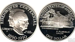 100-летие Дуайт Эйзенхауэр Годовой набор монет США 1990 года