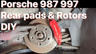 How to change Rear pads and Rotors plus handbrake adjustment Porsche 987 997 911 Boxster Cayman