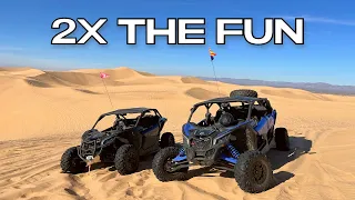 Shredding Glamis Sand Dunes with 2 Can Am X3s!