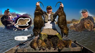 Hunting GIANT Invasive Marsh RATS | Louisiana Nutria Catch and Cook Compilation