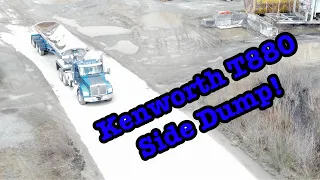 Side Dump Truck VLOG. Trucking and Construction. Kenworth T880 Side Dump.