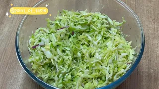 Delicious, simple, quick. Fresh cabbage salad recipe. The secret is in the salad dressing!