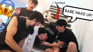 falling down the stairs PRANK ON FIANCE! *cute gay couple reaction*