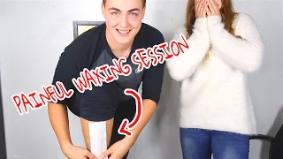 PAINFUL FIRST TIME WAXING SESSION CHALLENGE!!!