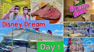 Disney Dream | Day 1 | Embarkation Process | Sailing Away | Enchanted Garden | Port Canaveral, FL