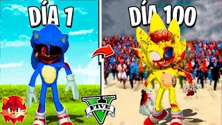 SOBREVIVÍ 100 DÍAS como ZOMBIE SONIC.EXE LA PELICULA en GTA 5 !! (Sonic Movie mod)