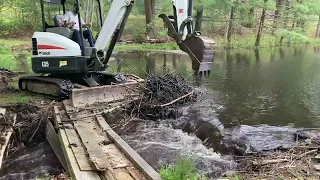 How To Use The Bobcat E35 To Clean Out A Beaver Dam