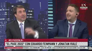 El sorpresivo saludo en el pase entre Eduardo Feinmann y Jony Viale: "¡Feliz día!"