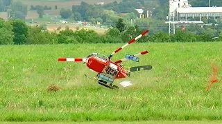 BRUTAL RC HELICOPTER CRASH !!! LAMA SA-315B TURBINE MODEL HELICOPTER FATAL END TOTAL DESTROYED