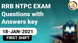 RRB NTPC Questions with Answer key,  18  jan 2021 First  Shift Download PDF