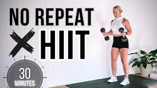 HIIT IT HARD | 30 Minute No Repeat Workout with Weights