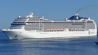 cruise ship MSC Poesia arriving to Tallinn