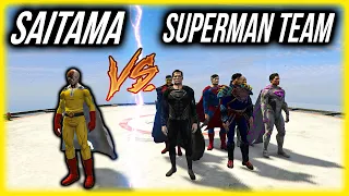 GTA 5 -Saitama (One Punch Man) vs Superman Team SUPERHERO BATTLE