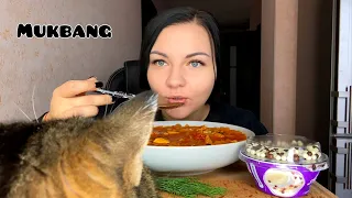 Мукбанг с Котэ 🐈❤️ / Суп с мидиями/ Корза худеет/ Korza hydeet/ mukbang/ no asrm