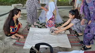 Таджикские обычаи Рубинон-торжество для родных и близких молодого супруга,где невеста открывает лицо