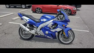 1997 YZF600R Thundercat Delkevic 14" Oval Slip-on exhaust sound