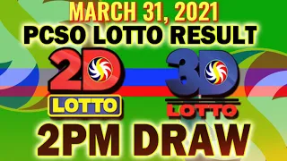 2PM Swertres & Ez2 Lotto Result Today (Wednesday) March 31, 2021