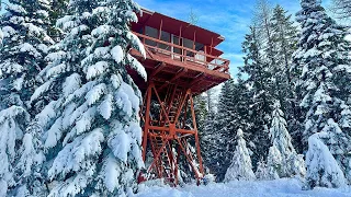 Arctic Retreat: Winter Camping Wonderland in a Fire Lookout!