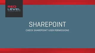 Check SharePoint User Permissions