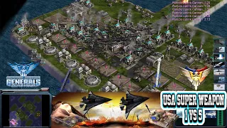 Command Conquer Generals Zero Hour - Usa Super Weapon General 1 vs 5 HARD Generals Gameplay ZH P13