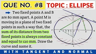 HOW TO DRAW ELLIPSE BY ARC OF CIRCLE METHOD (QUE.NO.8) IN ENGINEERING DRAWING AND GRAPHICS